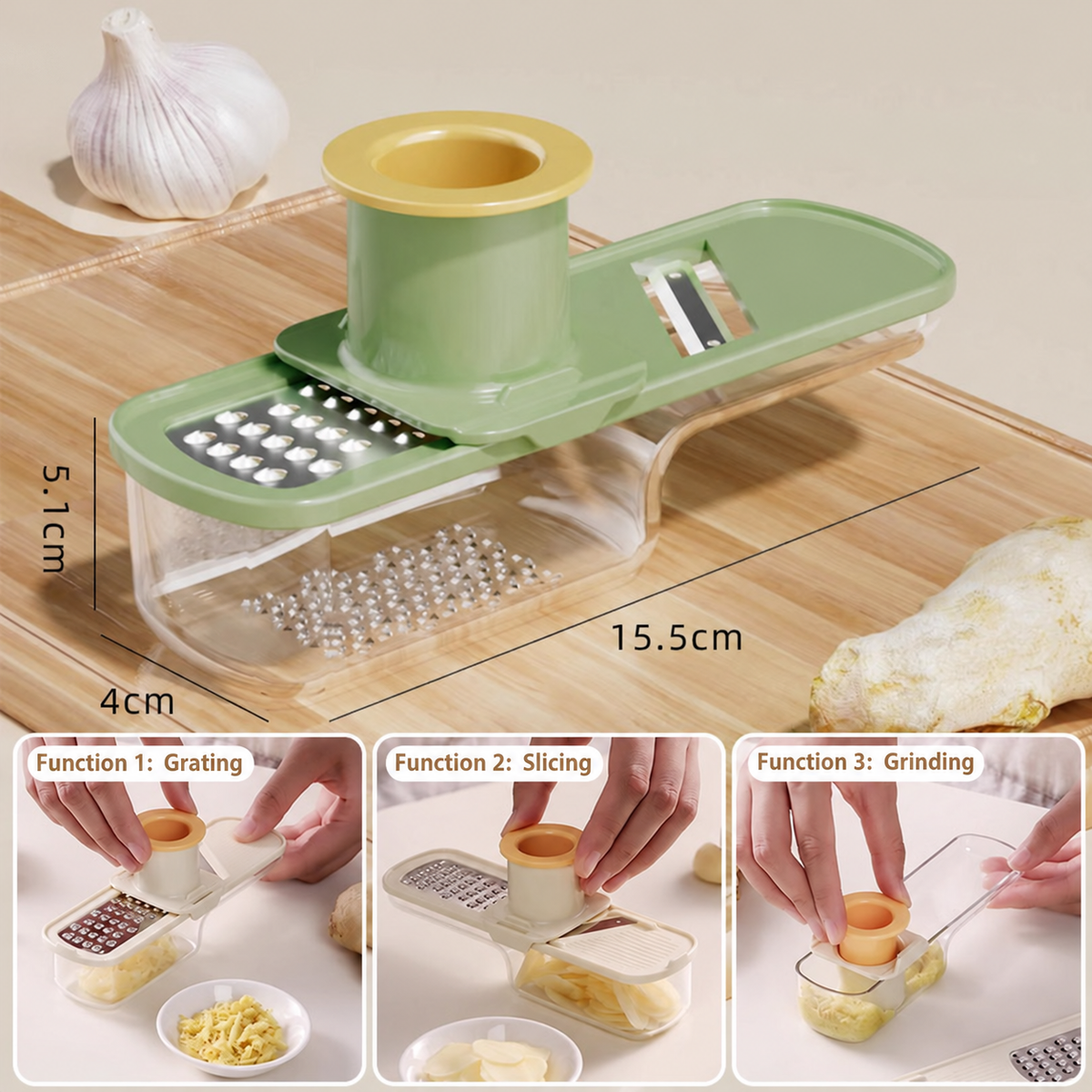 Multifunctional Garlic Grinder & Mandoline Slicer