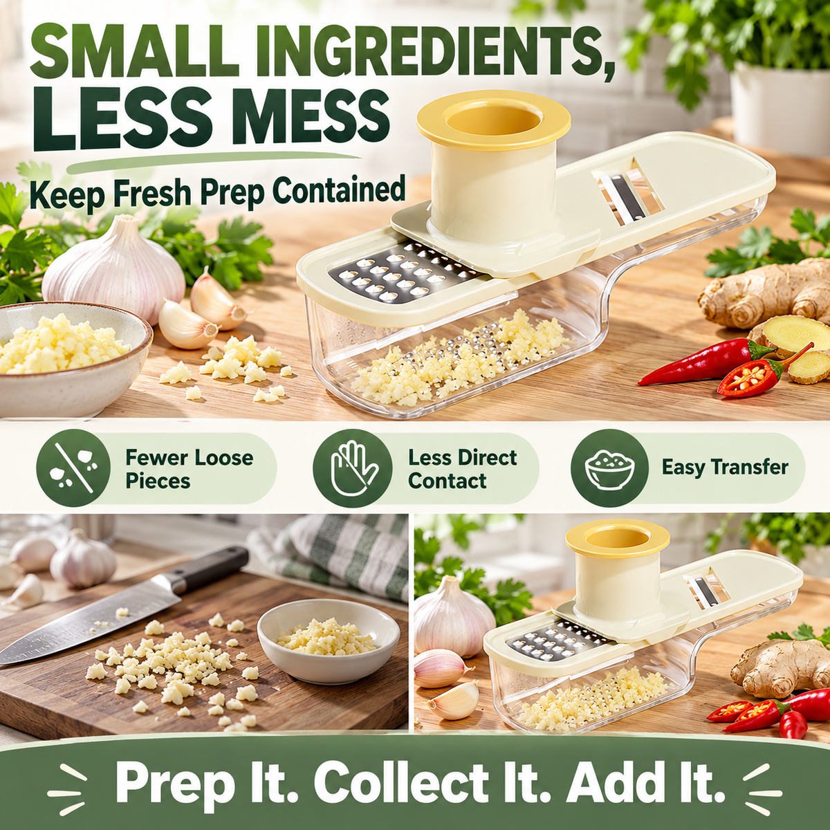 Multifunctional Garlic Grinder & Mandoline Slicer