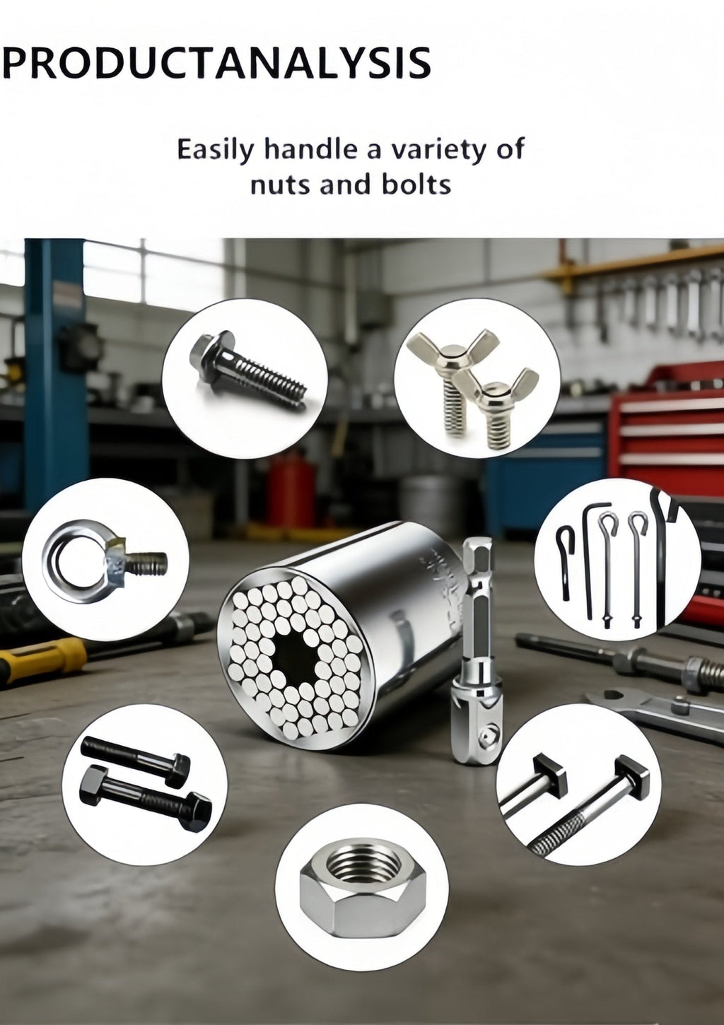 🔧 One Socket for 7–19 mm Nuts & Bolts