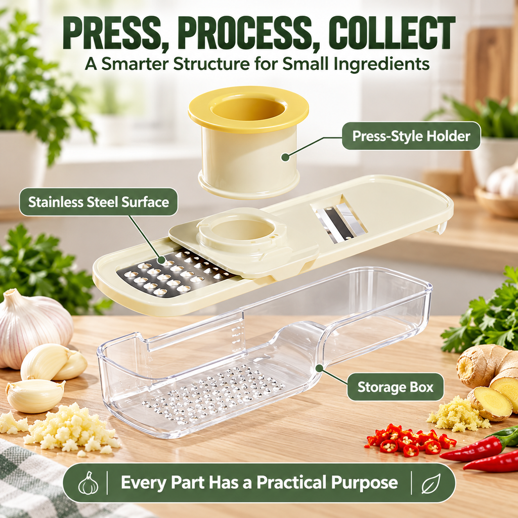 Multifunctional Garlic Grinder & Mandoline Slicer