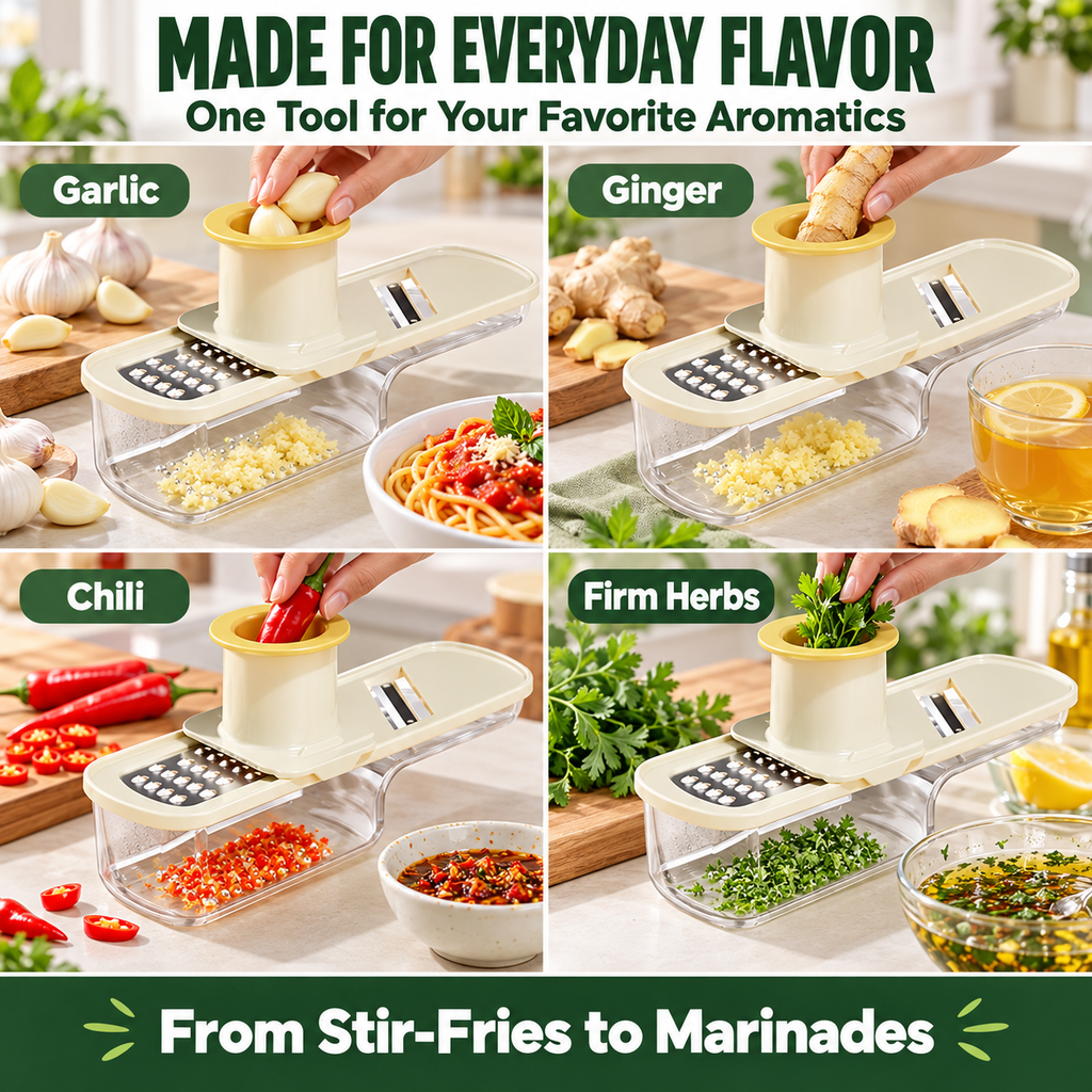 Multifunctional Garlic Grinder & Mandoline Slicer